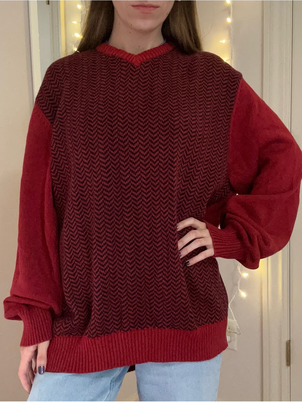 Men’s Red and Black Sweater